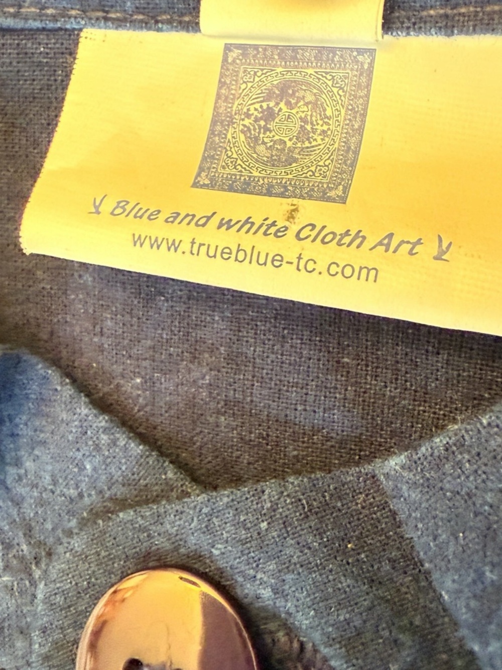 NATURAL INDIGO TUNIC BUTTON UP SHIRT WOMENS 3X 53.5x32 TRUE BLUE JAPANESE KANJI - Picture 9 of 16